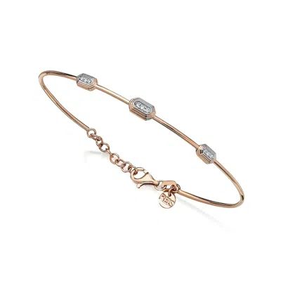 Reis Jewellery Women's Hexa Triple Bangle - Rose Gold