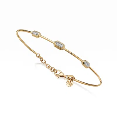 Reis Jewellery Women's Hexa Triple Bangle - Yellow Gold