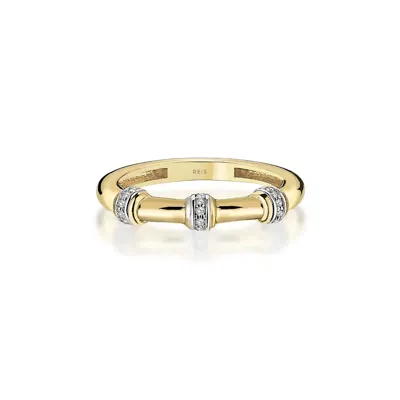 Reis Jewellery Women's Insula Bone Ring - Yellow Gold