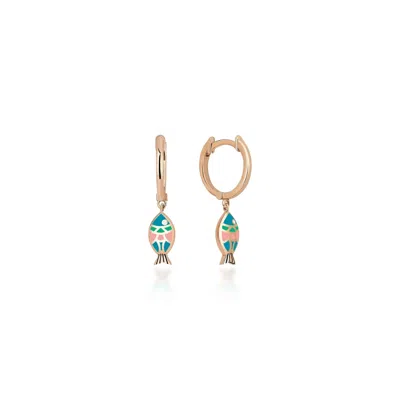 Reis Jewellery Women's Karnaval Fish Blue - Rose Gold