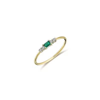 Reis Jewellery Women's Linea Green Ring - Yellow Gold