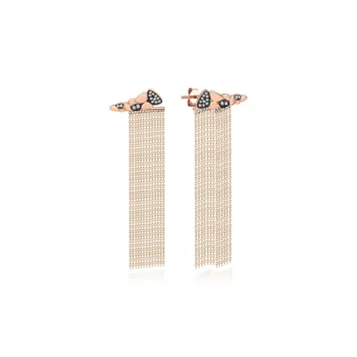 Reis Jewellery Women's Path And Track Earrings - Rose Gold