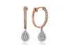 Reis Jewellery Women's Pink / White / Rose Gold Drop Diamond Earring