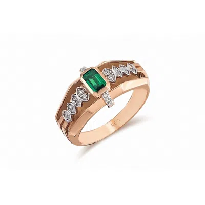 Reis Jewellery Women's Queen Green Two - Rose Gold