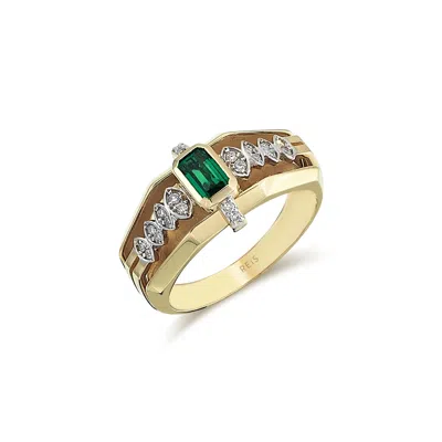 Reis Jewellery Women's Queen Green Two - Yellow Gold