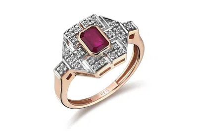 Reis Jewellery Women's Rose Gold Arte Ruby Ring