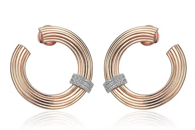 Reis Jewellery Women's Rose Gold Cannoli Diamond Earring