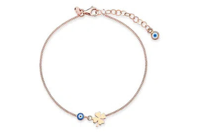Reis Jewellery Women's Rose Gold Clover Mine Eye Bracelet