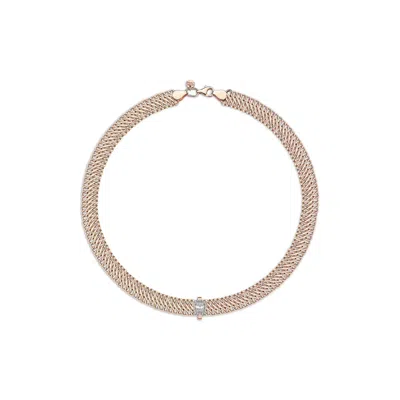Reis Jewellery Women's Rose Gold Diamond Baguette Choker - Rose