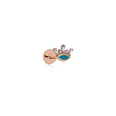 Reis Jewellery Women's Rose Gold Mini Blue Moon Piercing