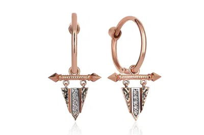 Reis Jewellery Women's Rose Gold Pyramid Earrings