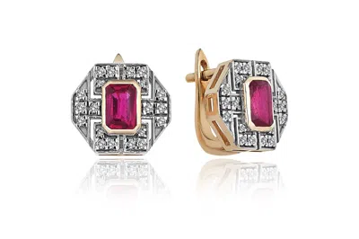 Reis Jewellery Women's Rose Gold / Red Arte Ruby Earring