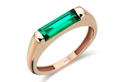 Reis Jewellery Women's Rose Gold / Yellow Emerald Line Ring