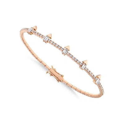Reis Jewellery Women's Round Arrow Bangle - Rose Gold