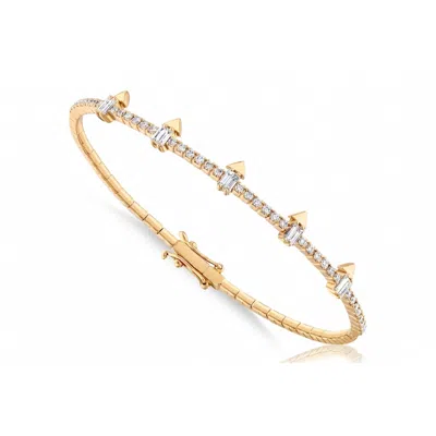 Reis Jewellery Women's Round Arrow Bangle - Yellow Gold