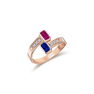 Reis Jewellery Women's Toi Et Moi Ring - Rose Gold