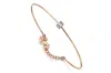 Reis Jewellery Women's White / Pink / Rose Gold Baguette Diamond Bracelet In Multi