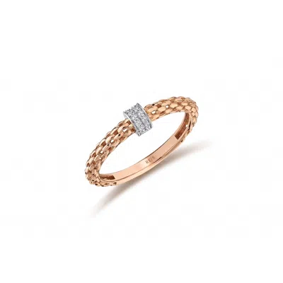Reis Jewellery Women's Wicker Dia Ring - Rose Gold