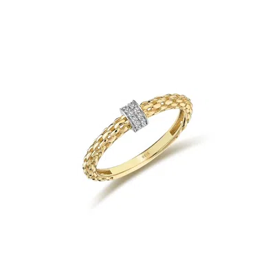 Reis Jewellery Women's Wicker Dia Ring - Yellow Gold