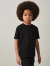 Reiss Black 9-13 Yrs Cotton Crew-neck T-shirt
