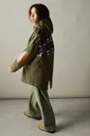 Reiss Khaki Cotton-blend Gabardine Utility Coat In Khaki