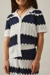 Reiss Navy 9-13 Yrs Zig-zag Pointelle-knit Top