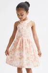 Reiss Pink And Cream Linen Cotton Blend In Pink