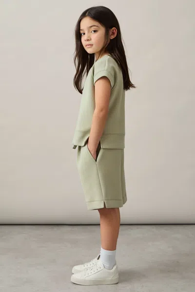 Reiss Sage Modal-blend Sweatshirt And Shorts Set