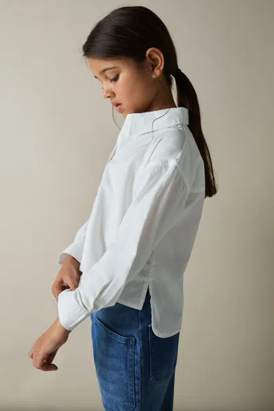 Reiss White Cotton-poplin Button-down Shirt