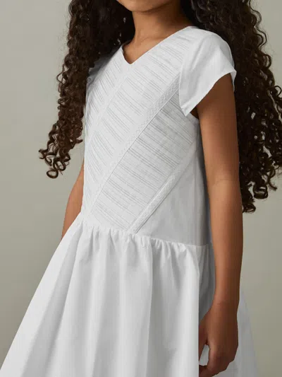 Reiss Ivory Bessie 9-13 Yrs Cotton Tucked-pleat Dress In White