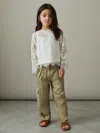 Reiss Khaki Lyocell Linen Cargo Trousers In Green
