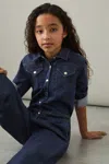 Reiss Blue 9-13 Yrs Wide-leg Denim Jumpsuit In Blue