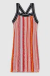 Reiss Multi 13-14 Yrs Cotton Striped Knit Dress In Multi