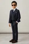 Reiss Navy Wool-blend Single-breasted Waistcoat In Navy