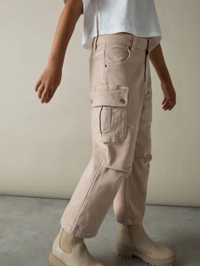 REISS REISS CAMEL OCEAN 9-13 YRS STRAIGHT-LEG PATCH POCKET JEANS