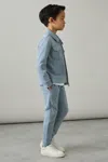Reiss Soft Denim Blue 9-13 Yrs Interlock Drawstring Joggers