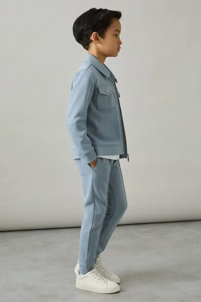 Reiss Soft Denim Blue 9-13 Yrs Interlock Drawstring Joggers
