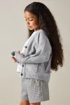 Reiss Grey Senior Relaxed Wool-cashmere Cardigan