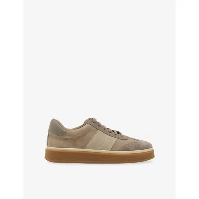 Reiss Womens Lizzie Suede Low-top Trainers Taupe Eur 38/5 Uk In Multi