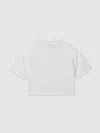 Reiss Ivory Cassy 9-13 Yrs Oversized Cotton Crew-neck T-shirt In White