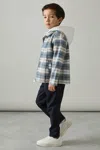 Reiss Blue 9-13 Yrs Long Sleeved Hooded Check Overshirt