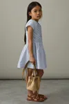 Reiss Blue Bessie 9-13 Yrs Cotton Tucked-pleat Dress In Blue