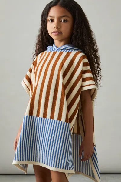 Reiss Multi Towelling Stripe Hooded Cape