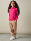 Reiss Kids' Bright Pink 9-13 Yrs Cotton-jersey Roll-neck Top With Stretch