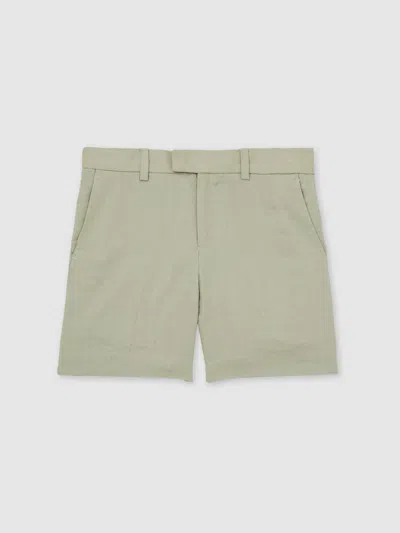 Reiss Apple 13-14 Yrs Slim Fit Linen Adjustable Trousers