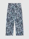 Reiss Blue Skylar Floral-print Straight-leg Jeans In Blue