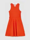 Reiss Orange 13-14 Yrs Jersey Ruched Skater Dress