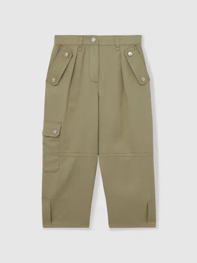 REISS REISS KHAKI CLEATON 13-14 YRS LYOCELL-LINEN CARGO TROUSERS