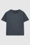 Reiss Washed Airforce Blue Cotton Crew Neck T-shirt In Airforce Blue