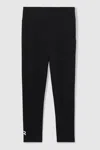 Reiss Black Stretch Logo Print Leggings In Black